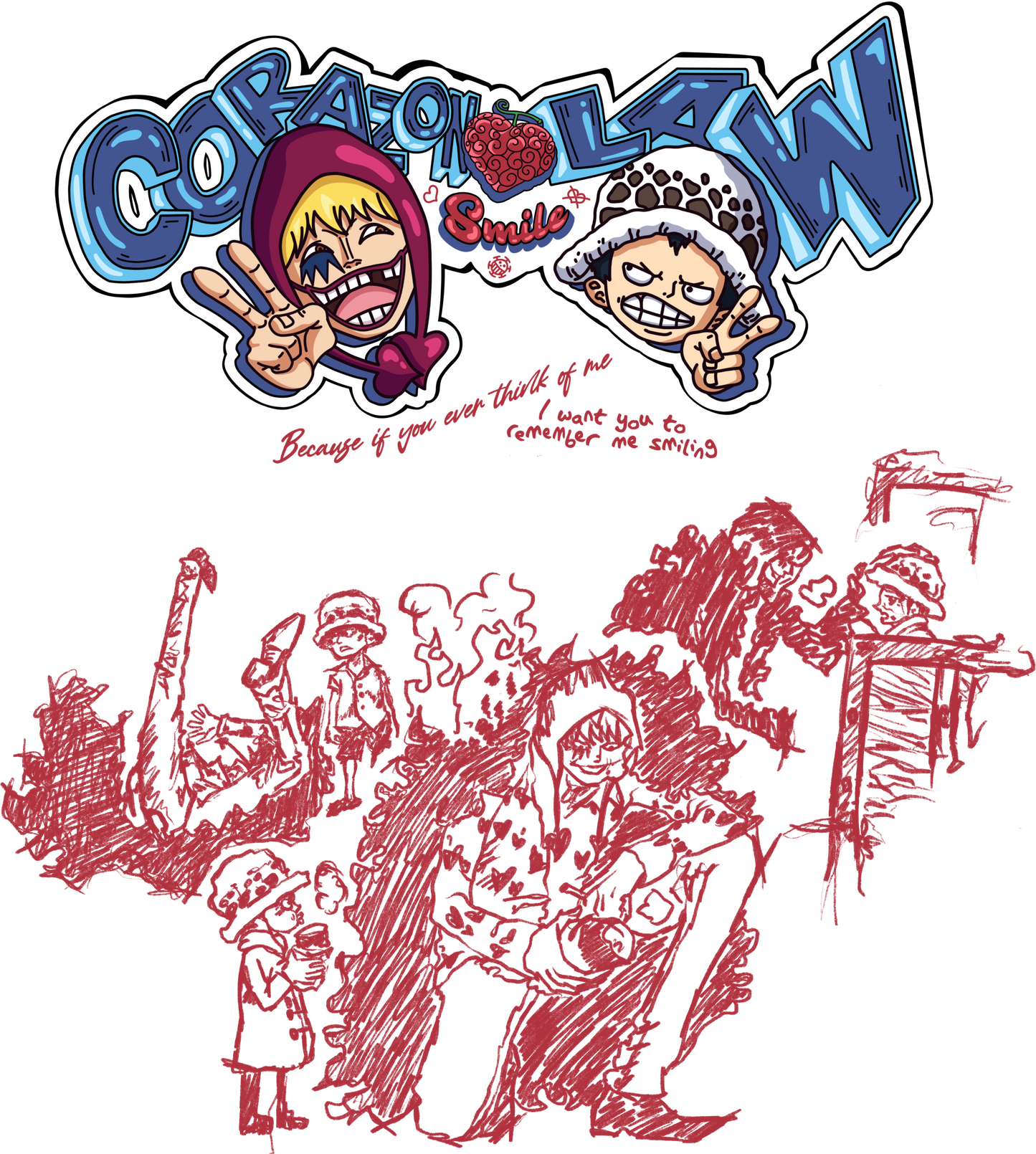 CORAZON & LAW EXTENDED - OVERSIZED T SHIRT